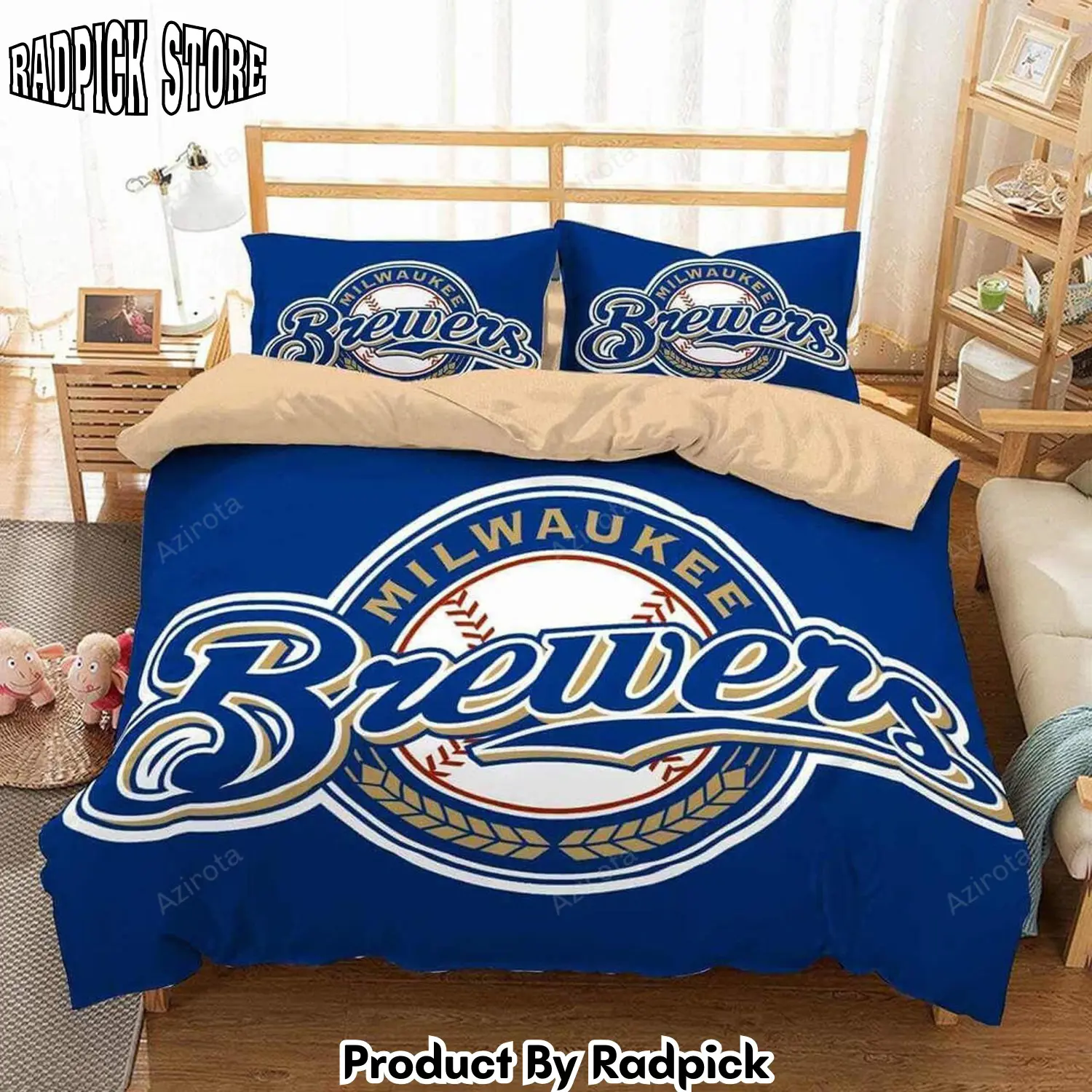 Radpick 3d milwaukee brewers duvet cover bedding set rp3278953